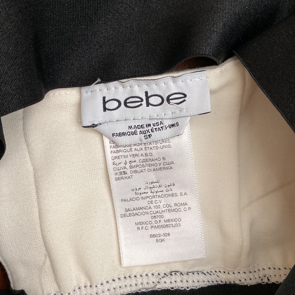 [S] Bebe Mono Contrast Triangle Bralet | Black/White - Picture 3 of 3